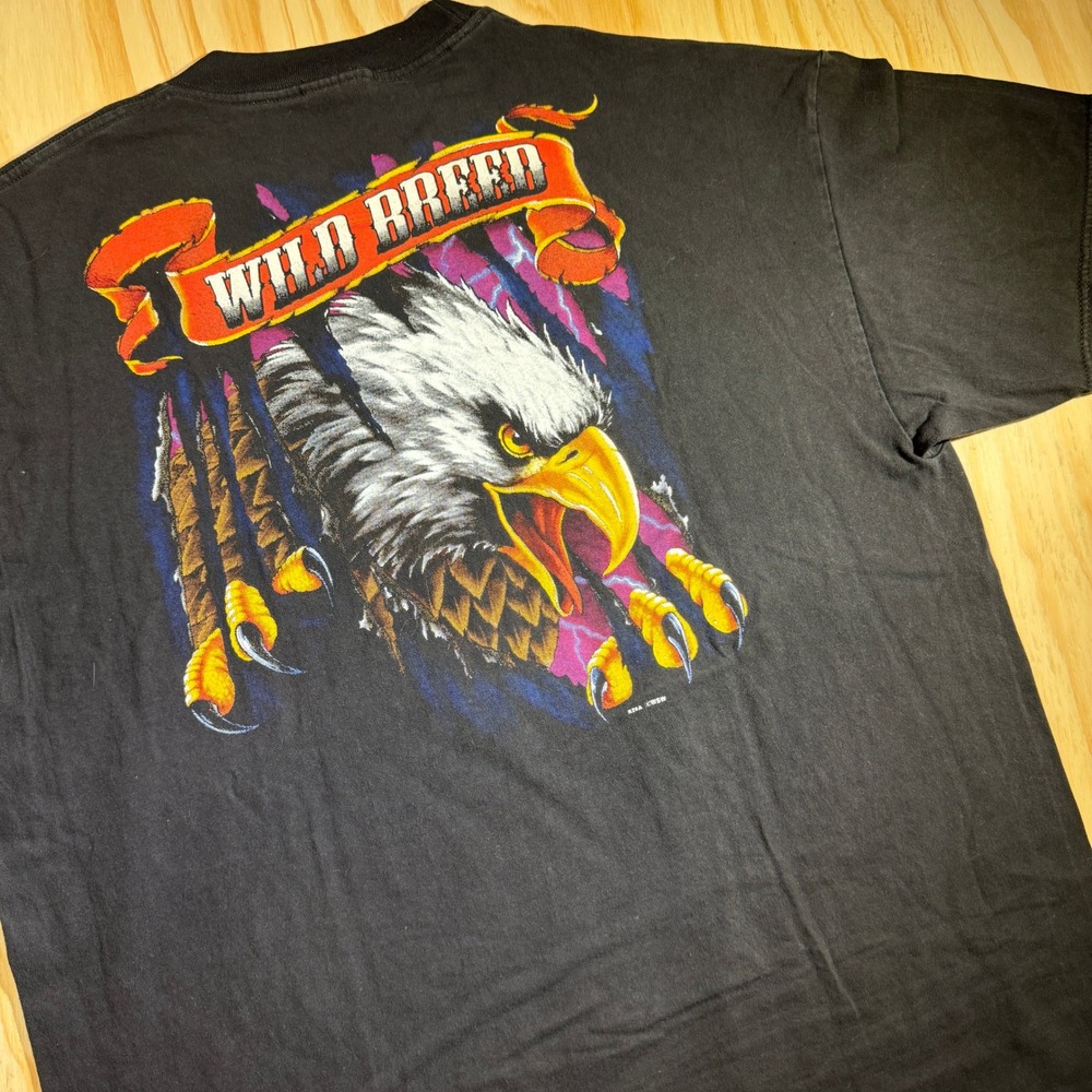 Wild Breed Men's Eagle Claws Graphic Tee Black Vintage Blank Size XL